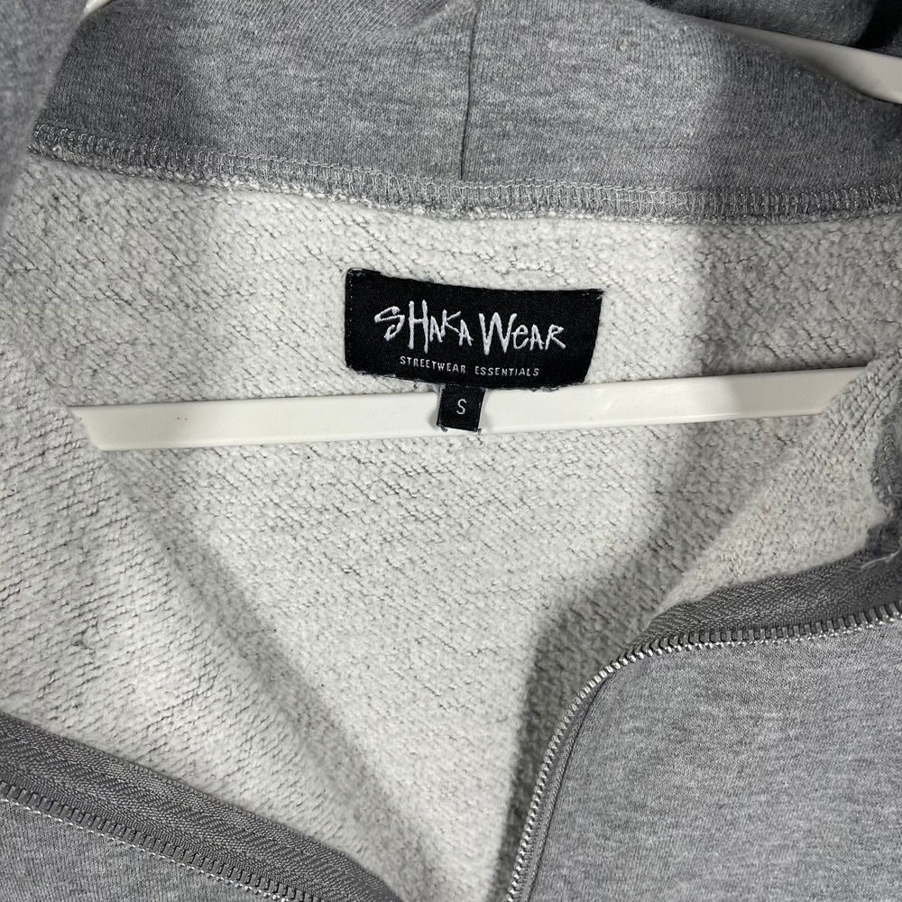 Shaka Wear Hoodie Mens Small Gray Streetwear Essentials Full Zip Sweatshirt - Picture 2 of 8